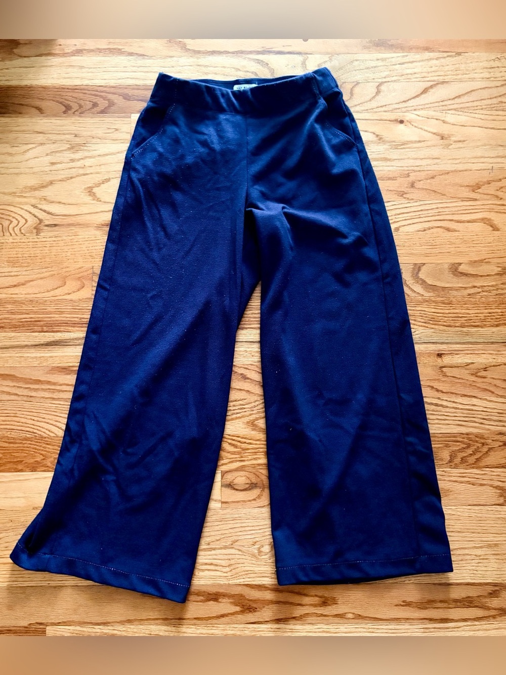 Max Studio Navy Wide-Leg Pull-On Knit Pants
